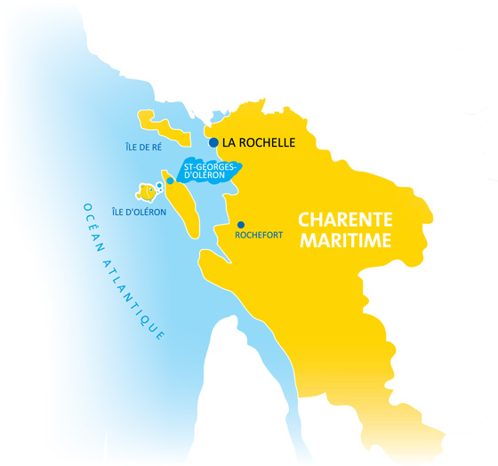 Situation Campings Chadotel - carte Charente Maritime - Ile d'Oléron